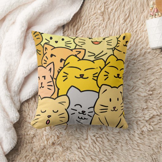 Menigte kat kussen (Deken)