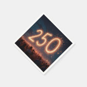 Menigte kijkt naar 250ste verjaardag vuurwerk servet (Hoek)