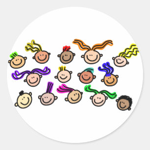 Menigte Kinder Ronde Sticker