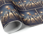 Menigte met Amerikaanse vlaggen en sterretjes Cadeaupapier (Rol Hoek)