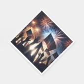 Menigte met Amerikaanse vlaggen en vuurwerk Servet (Hoek)