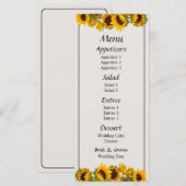 Menigte van Zonnebloemen Menu... Menu (Voorkant / Achterkant)