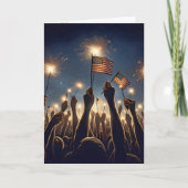 Menigte vieren 4 juli kaart (Voorkant)