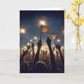 Menigte vieren 4 juli kaart (Gele Bloem)