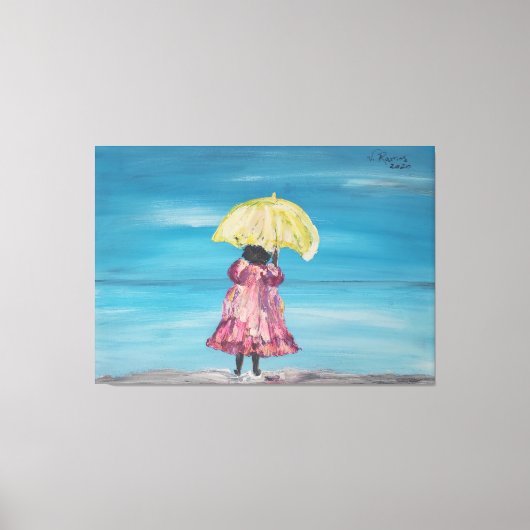 Menina na chuva canvas afdruk (Voorkant)