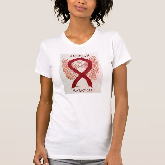 Meningitis Awareness Ribbon Angel Custom Shirt (Voorkant)