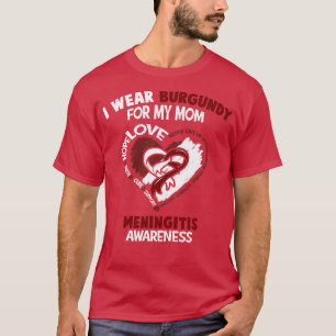 Meningitisbewustzijn Ik Draag Bourgondië voor mijn T-shirt