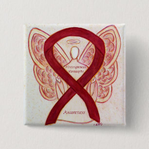 Meningokokken Meningitis Bewustheid Koolstofpijnen Vierkante Button 5,1 Cm