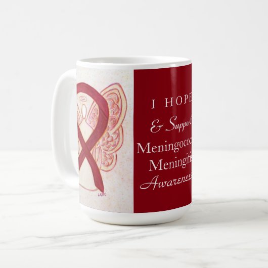 Meningokokken Meningitis Bewustheid Lint Mok (Voorkant links)