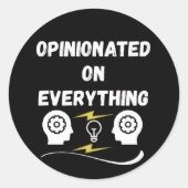 Meningvol Over Alles Ronde Sticker (Voorkant)