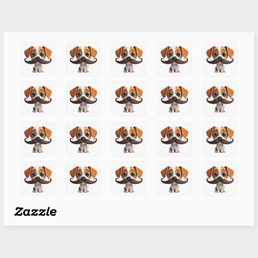 Menjou Mustache Puppy - Sticker (Vel)