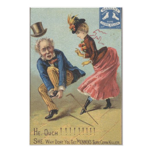 Mennen's Sure Corn Killer Ephemera Foto Print Foto Afdruk (Voorkant)