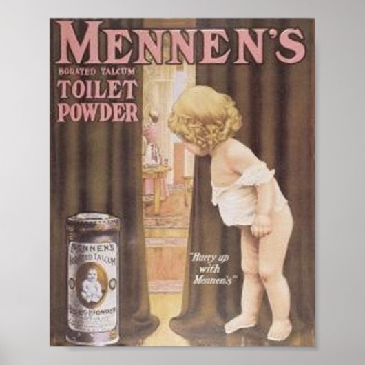  Mennen's Toilet Powder Kind in Ba Poster (Voorkant)