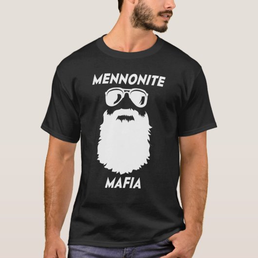 MENNONITE MAFIA  Beard Christian Jesus Bible Humor T-shirt (Voorkant)
