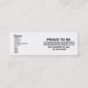 Mennonite Pride Funny Profile Card Humor Mini Visitekaartje