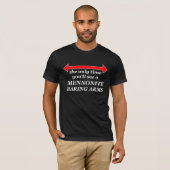 Mennonitische wapens neerleggen Funny T-Shirt Humo (Voorkant volledig)