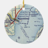 Menominee MI-kaart Keramisch Ornament (Achterkant)