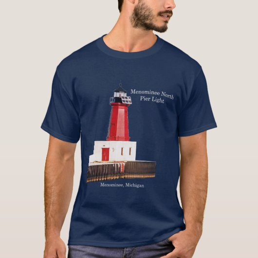 Menominee North Pier Light shirt dark (Voorkant)