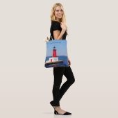 Menominee North Pierhead Light over de canvas tas (Op model)