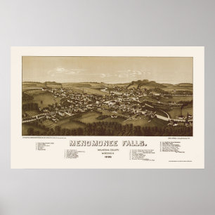 Menomonee Herfsten, WI Panorama - 1886 Poster