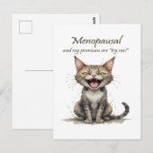 Menopause Humor Stressed Angry Cat Briefkaart (Voorkant / Achterkant)
