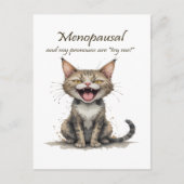Menopause Humor Stressed Angry Cat Briefkaart (Voorkant)