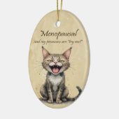 Menopause Humor Stressed Angry Cat Keramisch Ornament (Links)