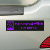 Menopauzale heks aan boord! Wiccan Bumpersticker (Op auto)