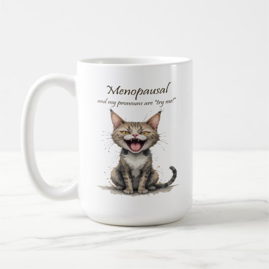 Menopauze Humor Gestrest Boze Kat Koffiemok (Links)