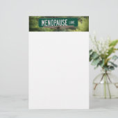 Menopauze Lane Sign for a Good Laugh Briefpapier (Staand voorkant)