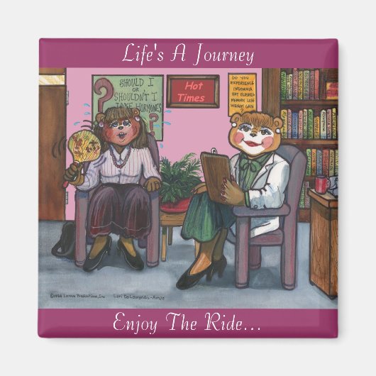 Menopauze magneet met bericht (Voorkant)