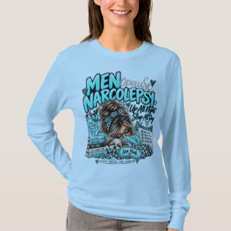 Menopauze Narcolepsie in Blues T-shirt met lange m