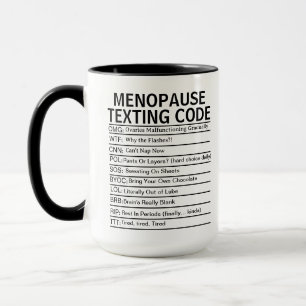 Menopauze Sms Code, grappig Perimenopauze cadeau Mok