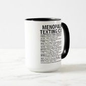 Menopauze Sms Code, grappig Perimenopauze cadeau Mok (Voorkant rechts)