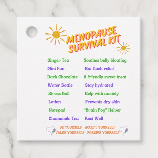 Menopauze Survival Kit Gift Label (Voorkant)