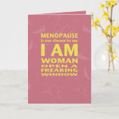 Menopauze Verjaardag Kaart (Gele Bloem)