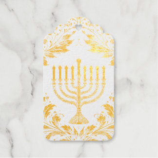 Menora ingewikkeld in William Morris-stijl Cadeaulabels