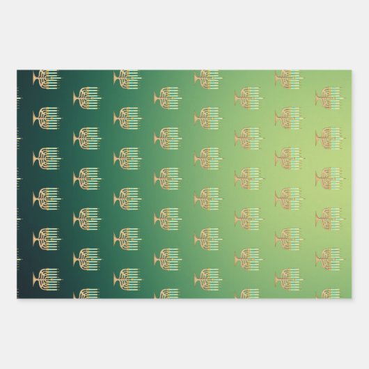 Menora op gradiënt inpakpapier vel (Voorkant 3)