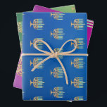 Menora op gradiënt inpakpapier vel<br><div class="desc">Menorah op gradiënt inpakkend Document Bladen</div>