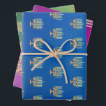 Menora op gradiënt inpakpapier vel<br><div class="desc">Menorah op gradiënt inpakkend Document Bladen</div>
