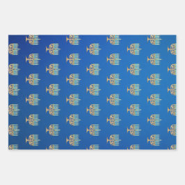 Menora op gradiënt inpakpapier vel