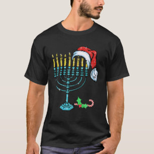Menora Sinterklaas Hoed Chanukah Hanukkah Joods T-shirt