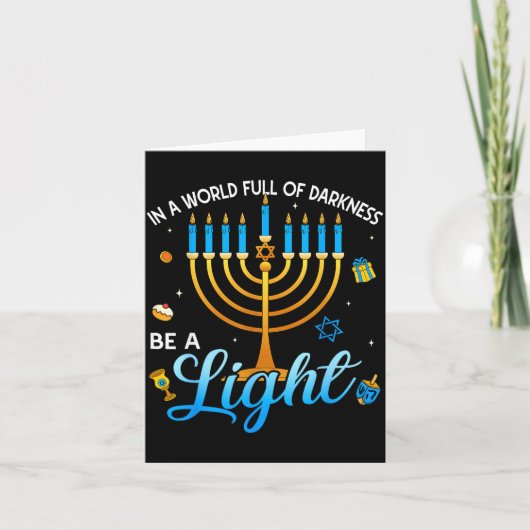 Menorah Be A Light Happy Hanukkah Shirts For Men W Kaart (Voorkant)