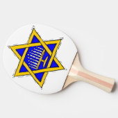 Menorah Binnen de ster van David Tafeltennisbatje (Zijkant)