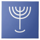 Menorah Blue White Tegeltje (Voorkant)