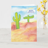 Menorah Cactus Hanukkah Kaart (Gele Bloem)