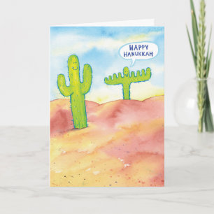 Menorah Cactus Hanukkah Kaart