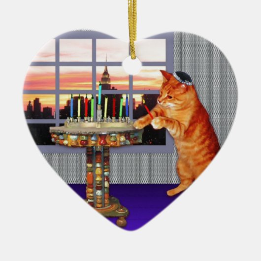 menorah cat.jpg keramisch ornament (Voorkant)