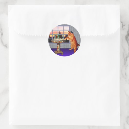 Menorah Cat Ronde Sticker (Tas)