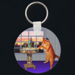 Menorah Cat Sleutelhanger<br><div class="desc">Dus de kat is een roodkop,  hij is een Ashkenazi! Het is zonsondergang dus hij heeft zijn kippah erop gezet,  hij licht de kaarsen aan en gezegde de gebeden,  en herinnert zich dat er een geweldig wonder plaatsvond.</div>